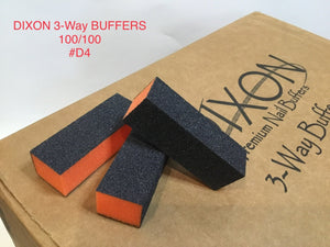 D04 Dixon buffer 3 way Orange Black grit 100/100 500 pcs-Beauty Zone Nail Supply