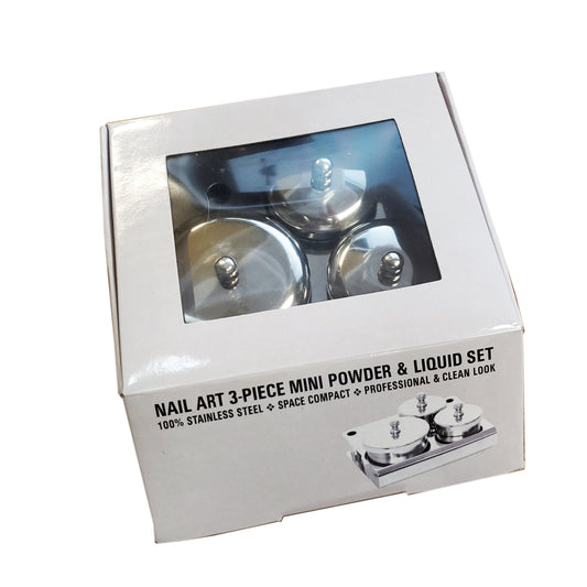 Stainless steel Liquid Powder Set 3x3-Beauty Zone Nail Supply