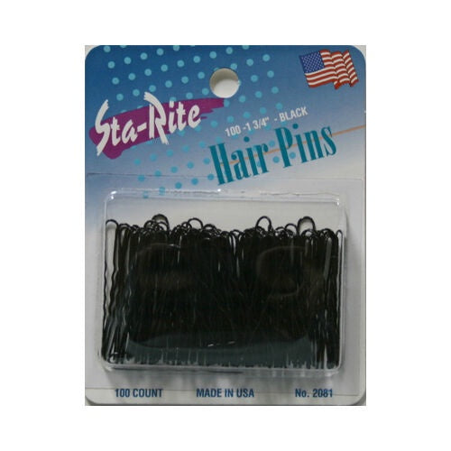 Sta-Rite 1 3/4" - Black - Tipped Hair Pins 100 ct