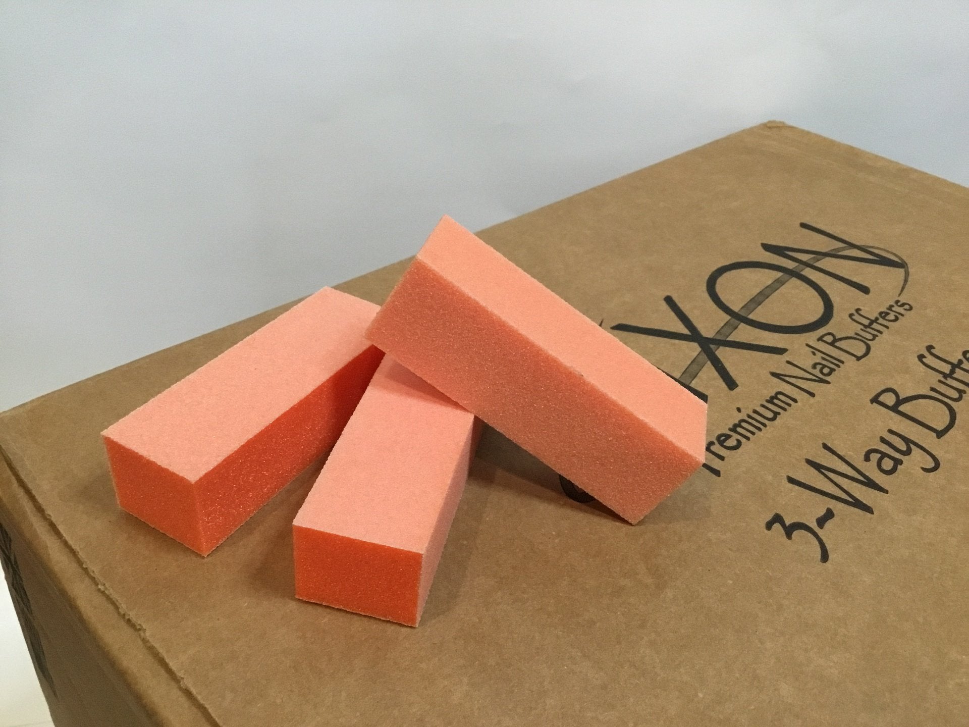 D08 Dixon buffer 3 way Orange White grit 100/180 500 pcs-Beauty Zone Nail Supply