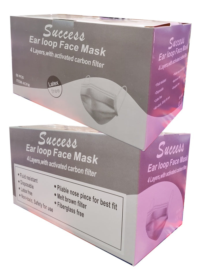 50 pc Medical Dental Industry Carbon Ear loop Face mask dust 4 Layer