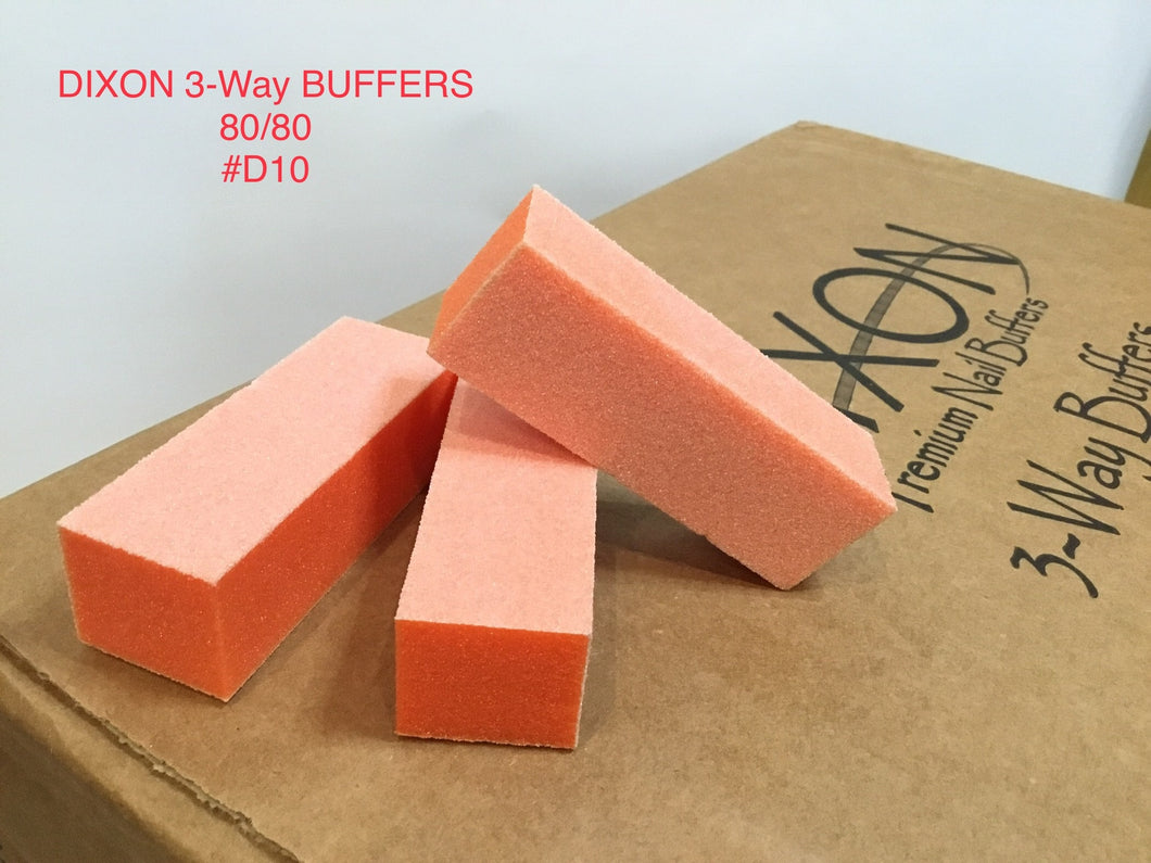 D10 Dixon buffer 3 way Orange White grit 80/80 500 pcs-Beauty Zone Nail Supply