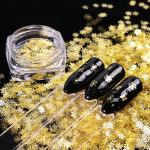 Hollow Out Gold Nail Glitter Sequins Snow Flakes Mixed Design Decorations for Nail Arts Pillette Nail Accessories-Beauty Zone Nail Supply