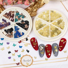 Load image into Gallery viewer, Nail charm Wheel Mix 6 Styles Charm Nail Art Sequins Decoration DIY Manicure Tips