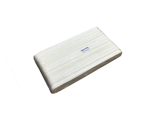REG 80/80 Slim WHITE FILE Pack #F116P-Beauty Zone Nail Supply