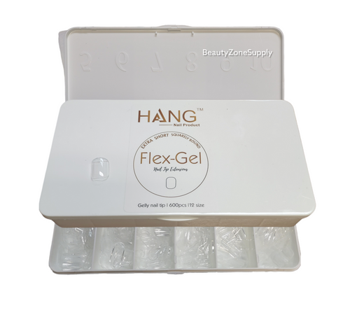 Hang Gel x Tips Square Extra Short Square 900 ct / 12 Size