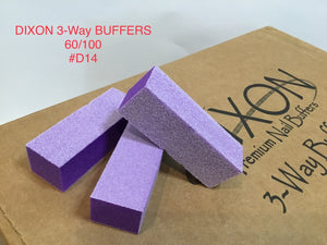 D14 Dixon buffer 3 way Purple White grit 60/100 500 pcs-Beauty Zone Nail Supply