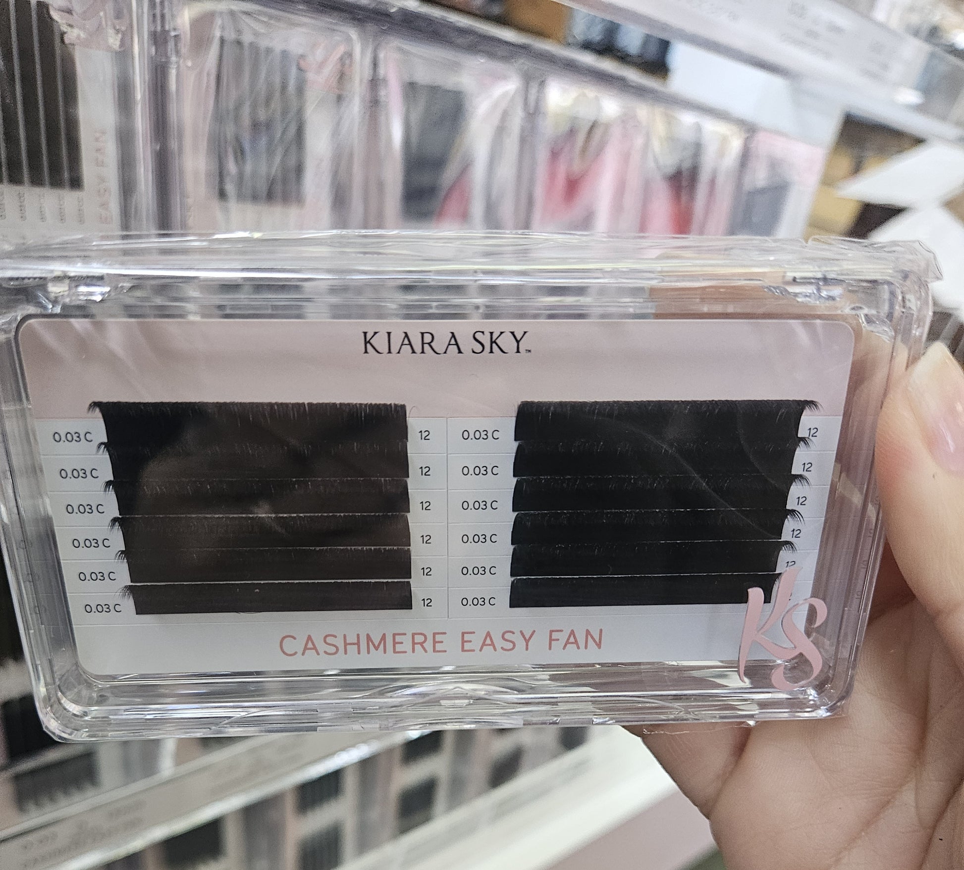 Kiara Sky Lash Extensions Cashmere Easy Fan Thickness 0.03 Curl C Length 12mm CEC312