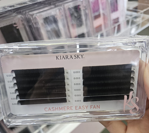 Kiara Sky Lash Extensions Cashmere Easy Fan Thickness 0.03 Curl D Length 14mm CED314