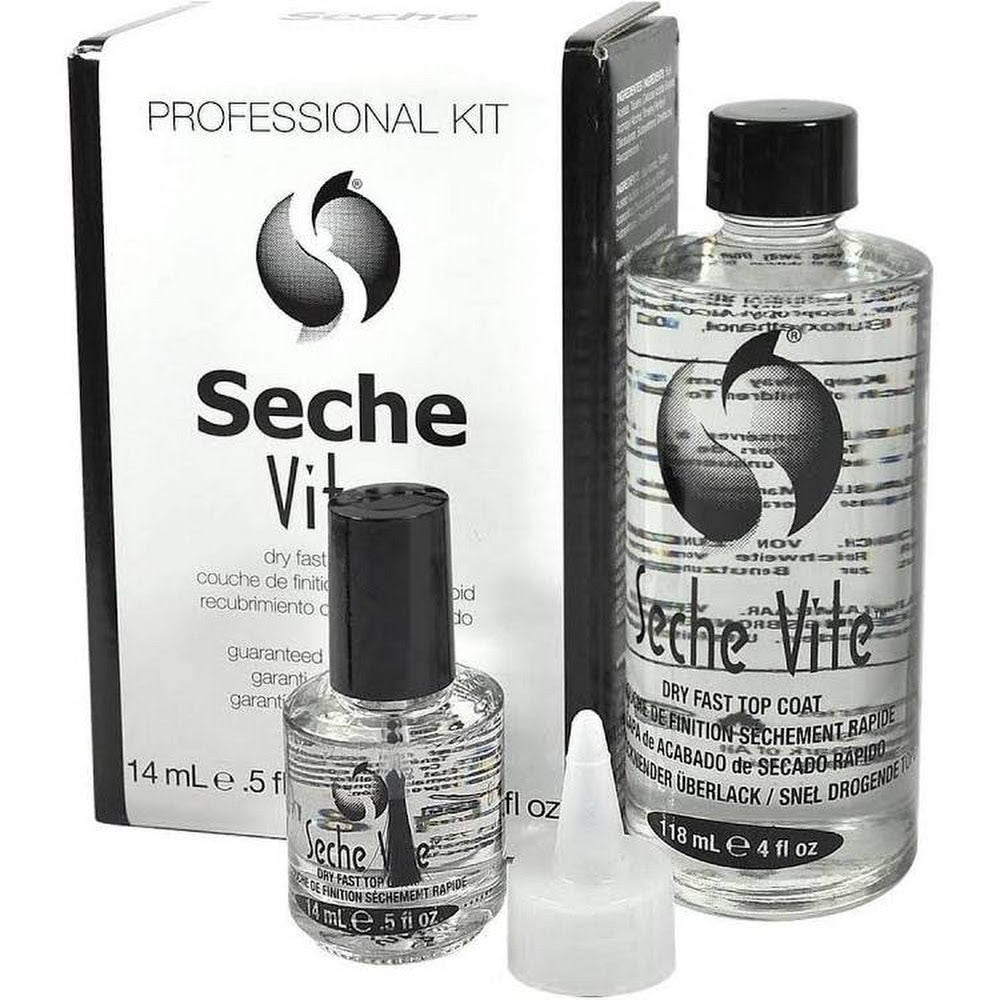 Seche Vite Dry Fast Top Coat Professional Kit 4 oz Refill-Beauty Zone Nail Supply