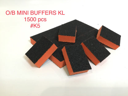 Mini Nail Buffer Orange Black Grit 1500 pc #K5 - BeautyzoneNailSupply