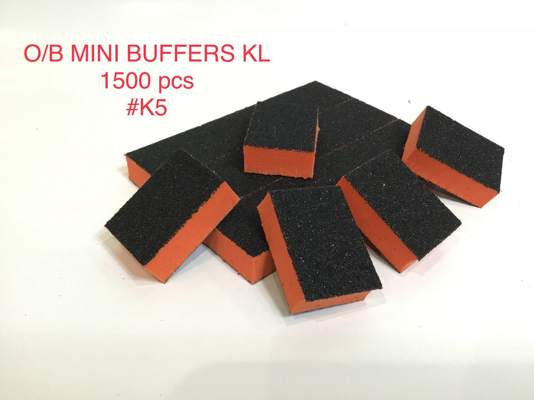 Mini Nail Buffer Orange Black Grit 1500 pc #K5 - BeautyzoneNailSupply
