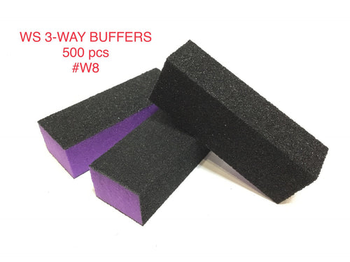 Nail Buffer Block 3 Way Purple Black Grit 60/100 500 pc #W8-Beauty Zone Nail Supply