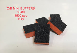 Mini Nail Buffer Orang Black Grit 80/80 1500 pc #C6-Beauty Zone Nail Supply
