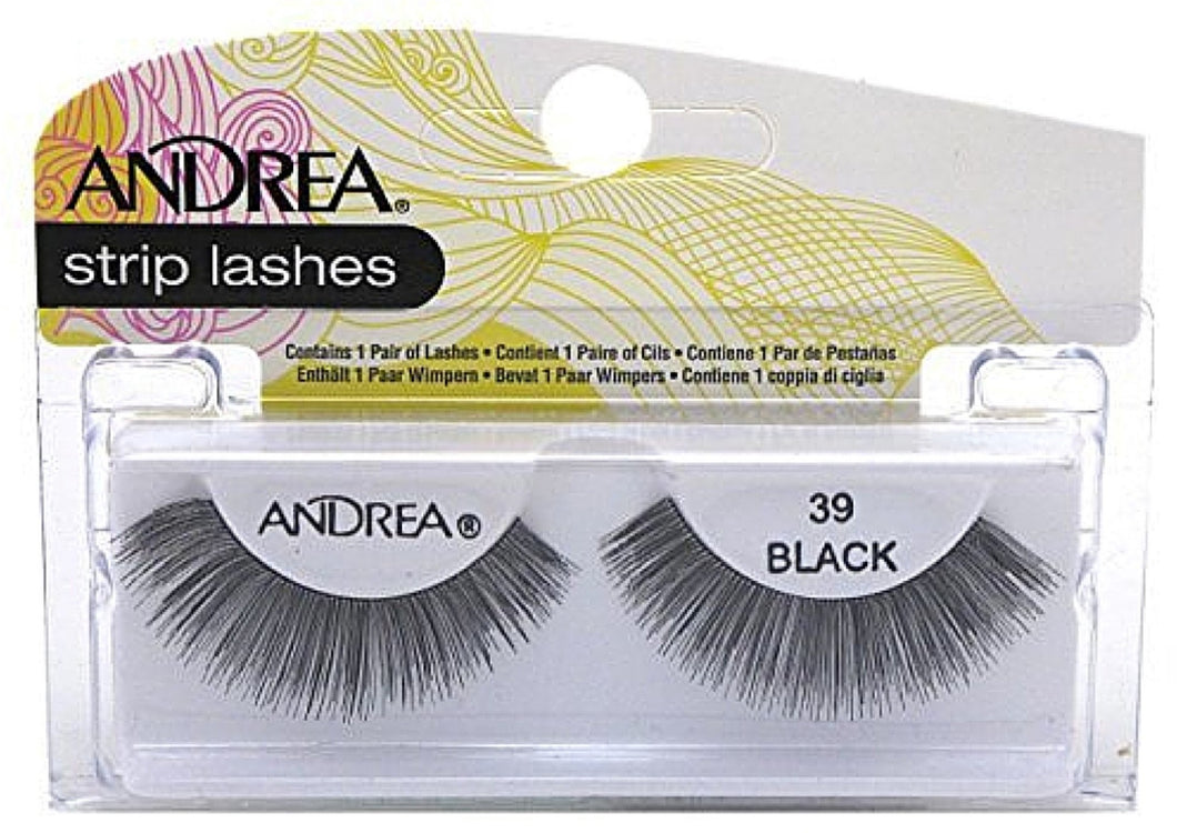 Andrea Strip Lashes 39 Black #61992-Beauty Zone Nail Supply