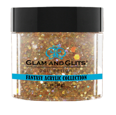 Glam & Glits Fantasy Acrylic (Glitter) 1 oz Gorgeous Gold- FAC524-Beauty Zone Nail Supply