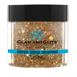 Glam & Glits Fantasy Acrylic (Glitter) 1 oz Gorgeous Gold- FAC524-Beauty Zone Nail Supply