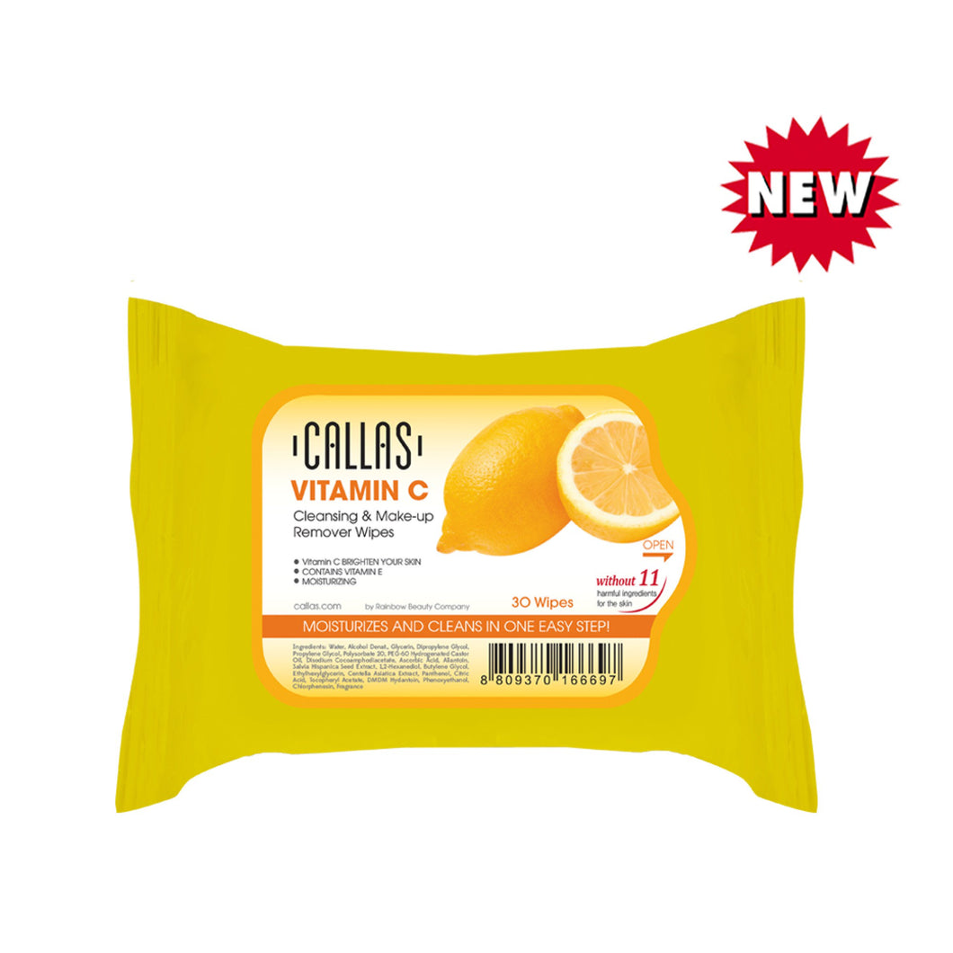 Callas Cleansing & Make-up Remover Vitamin C 30 Wipes-Beauty Zone Nail Supply