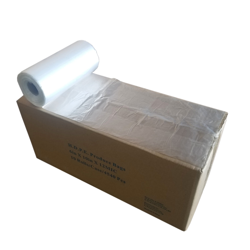 ROLL PLASTIC HDPE BAG 6x10 (Hand) 454 bag/Roll-Beauty Zone Nail Supply