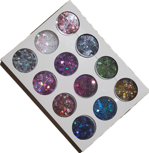 Nail Flakes Paillette 3d Glitter Nail Art Sequins 12 Box 12 colors/set-Beauty Zone Nail Supply
