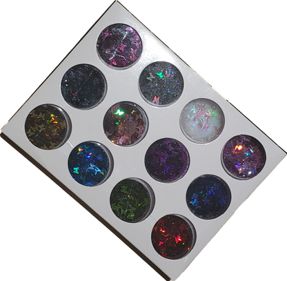 Nail Flakes Paillette 3d Glitter Nail Art Sequins 12 Box 12 colors/set-Beauty Zone Nail Supply