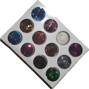 Nail Flakes Paillette 3d Glitter Nail Art Sequins 12 Box 12 colors/set-Beauty Zone Nail Supply