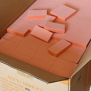 Red Mini Long Buffer Orange White 80/100 1000 pcs #R51-Beauty Zone Nail Supply