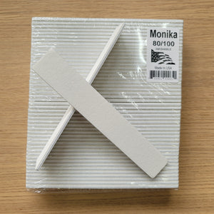 Monika Nail File Jumbo White Grit 80/100 USA F023-Beauty Zone Nail Supply