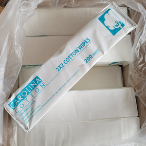 Carolina Cotton Wipe 2 x 2 200/sleeve Pack #407102-Beauty Zone Nail Supply