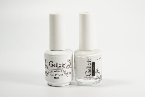 Gelixir Duo Gel & Lacquer Snow White 1 PK #090-Beauty Zone Nail Supply