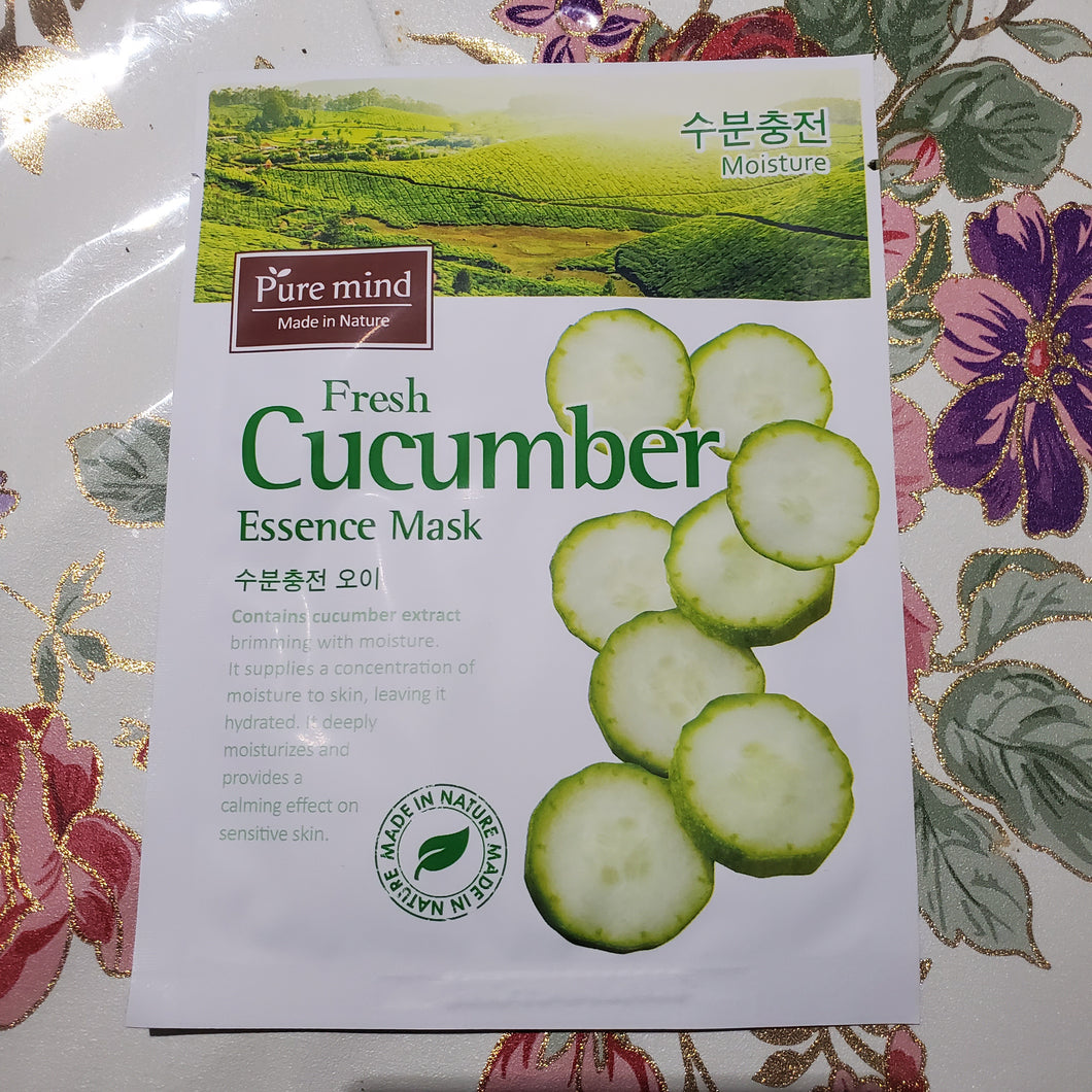 Pure Mind Essence Mask Fresh Cucumber 10 bag-Beauty Zone Nail Supply