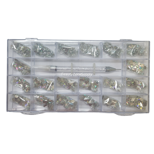 21 Lattice Box Mix Rhinestone AB Color #BR07