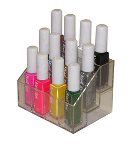 Nail art color 12 bottle organizer angle plastic - BeautyzoneNailSupply