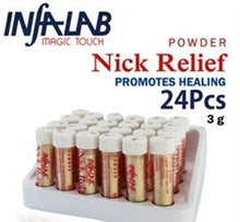 Load image into Gallery viewer, INFA LAB Magic Touch Nick Relief Styptic Powder 3 gr. - Pack of 24pcs