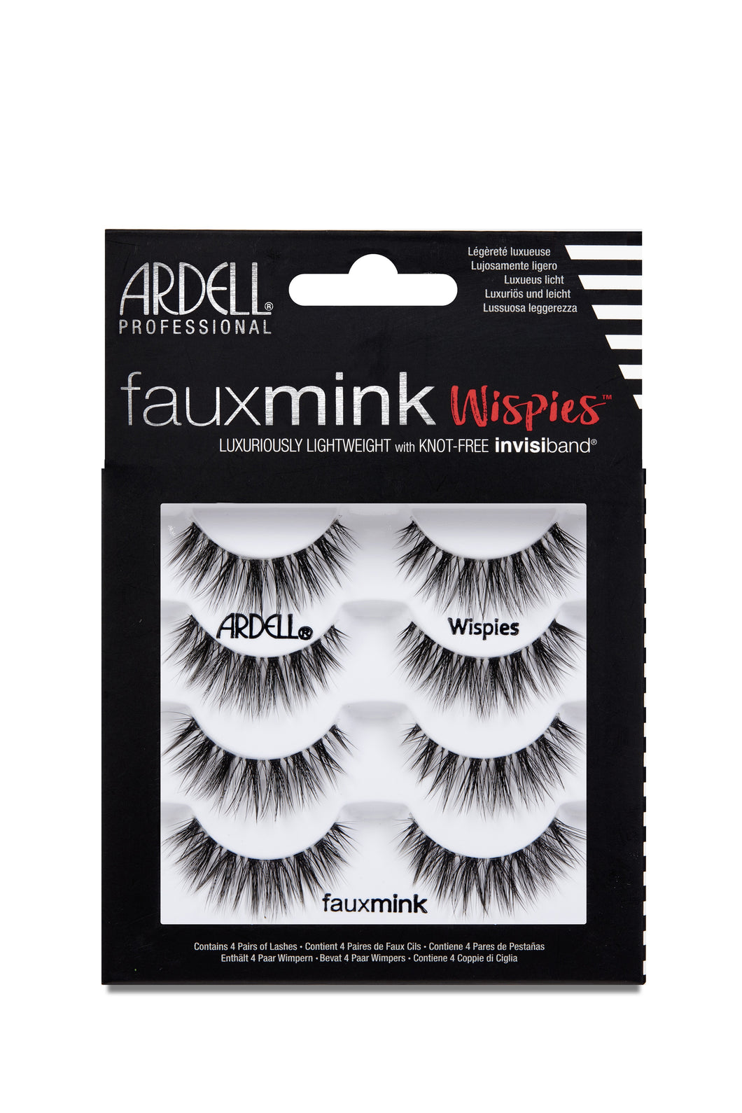 Ardell Fauxmink Lashes, Wispies - 4 Pairs #67509-Beauty Zone Nail Supply
