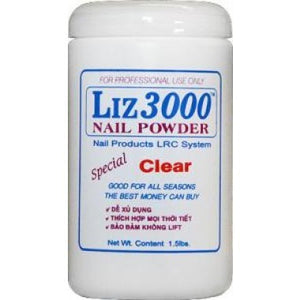 LIZ 3000 POWDER CLEAR 1.5 LBS #144-Beauty Zone Nail Supply