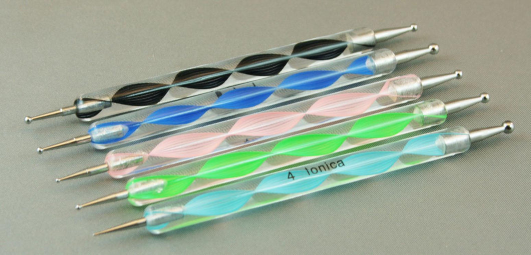 Ionica Art Dotting tool marble Acrylic handle set 5 pcs-Beauty Zone Nail Supply