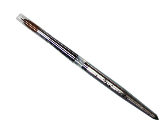 Petal kolinsky acrylic nail brush silver size 08 - BeautyzoneNailSupply