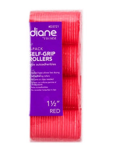 Diane Self Grip Rollers Red 1-1/2 4 Pack #D3721
