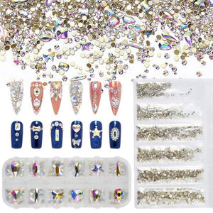 Diamond Nail Art Mixed Tray 12 Shapes-Beauty Zone Nail Supply