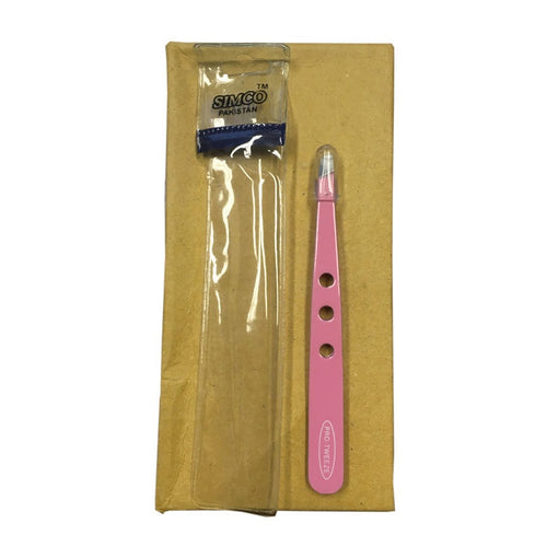 Pro-Tweeze 3 Hole Pink Stainless Steel Slant Tip - BeautyzoneNailSupply