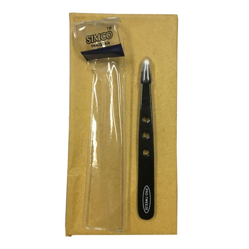 Pro-Tweeze 3 Hole Black Stainless Steel Slant Tip - BeautyzoneNailSupply
