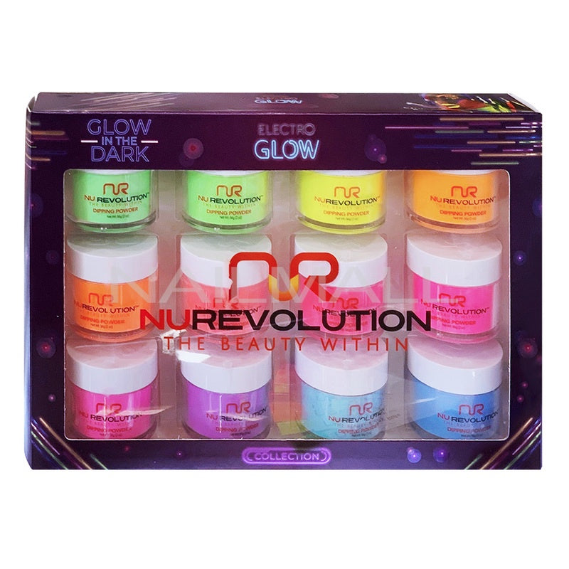 Nurevolution Dip Powder Electro Glow Collection (12) kit-Beauty Zone Nail Supply