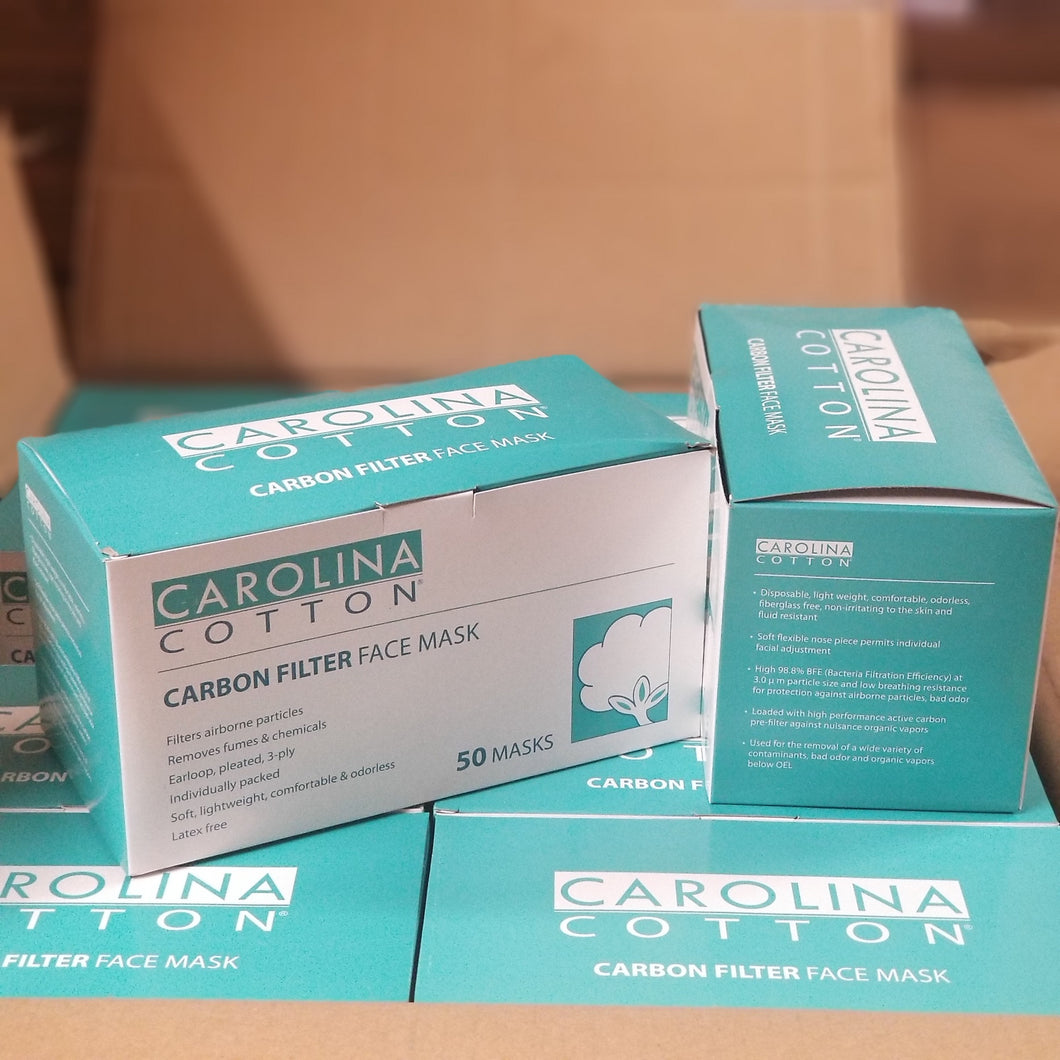 50 pc Carolina surgical disposable face masks Carbon Filter
