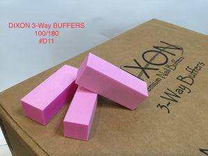 D11 Dixon buffer 3 way Pink White grit 100/180 500 pcs-Beauty Zone Nail Supply