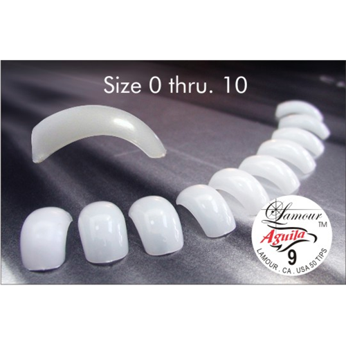 Lamour Aguila Natural Tips 0 to 10 (tip box 550 tips) With KDS Glue