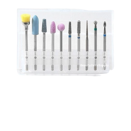Carbide Nail Bit Diamond Clean Cuticle 3/32 Set 10 pcs A