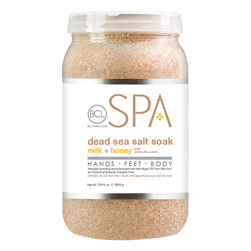BCL SPA Dead Sea Salt Soak Milk + Honey with White Chocolate Gallon 128oz-Beauty Zone Nail Supply