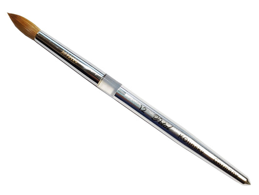 Petal kolinsky acrylic nail brush silver size 12-Beauty Zone Nail Supply