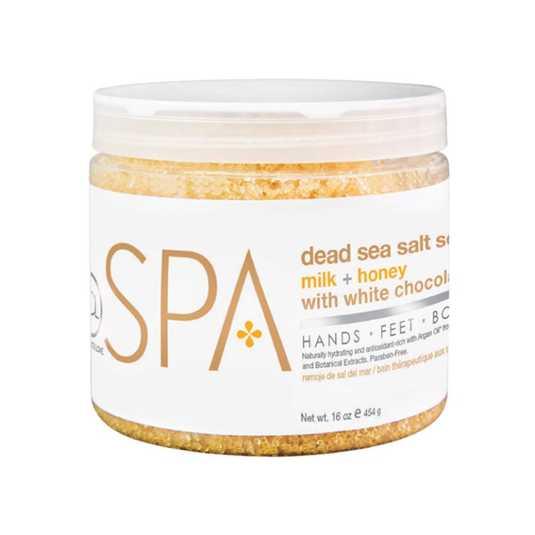 BCL SPA Dead Sea Salt Soak Milk + Honey w/ White Chocolate 16oz-Beauty Zone Nail Supply